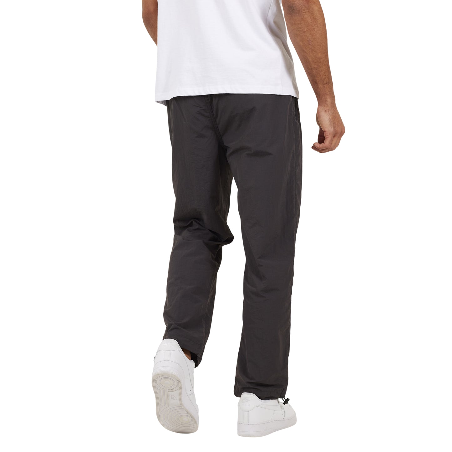Dark Grey - Back - Brave Soul Mens Taslan Loose Cargo Trousers