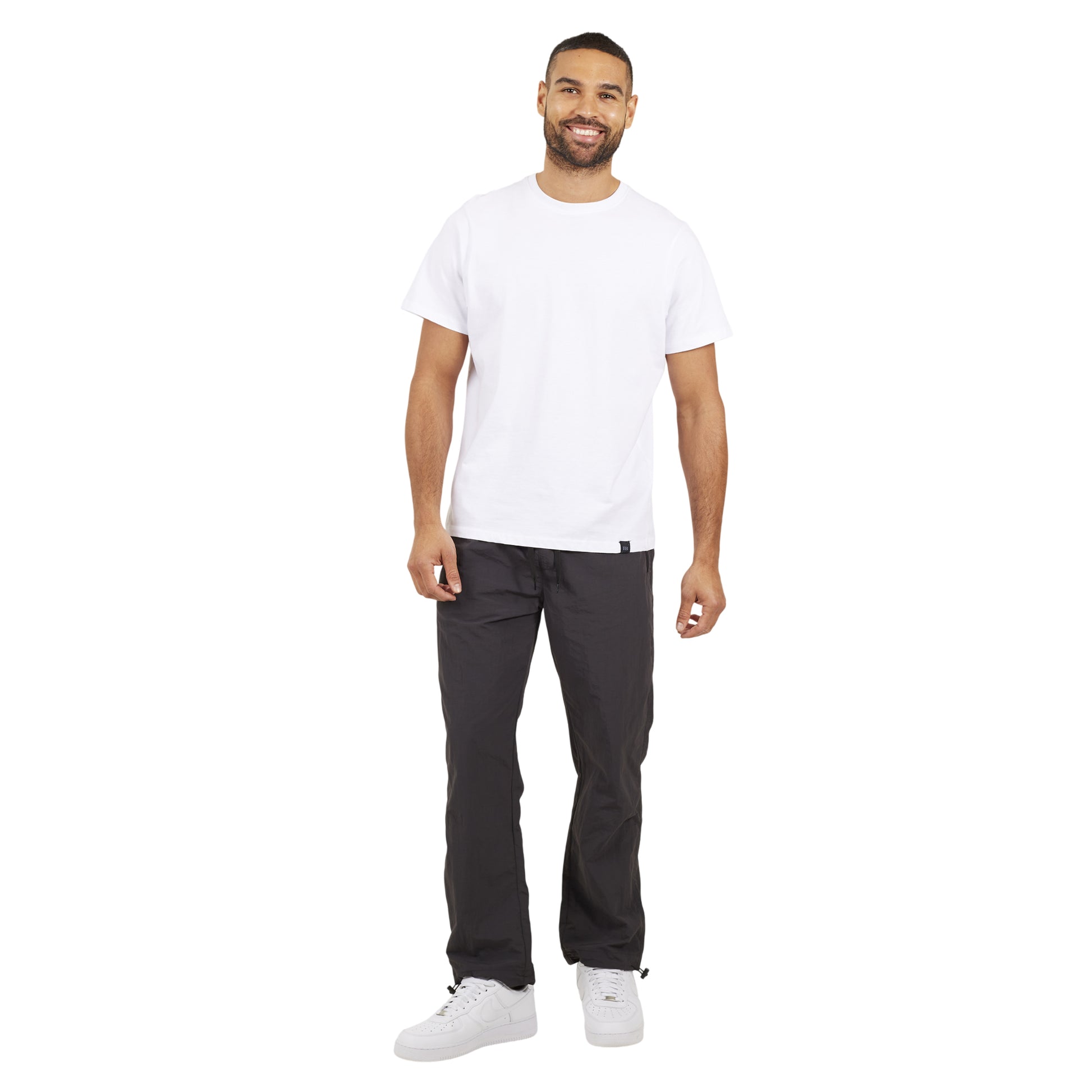 Dark Grey - Lifestyle - Brave Soul Mens Taslan Loose Cargo Trousers