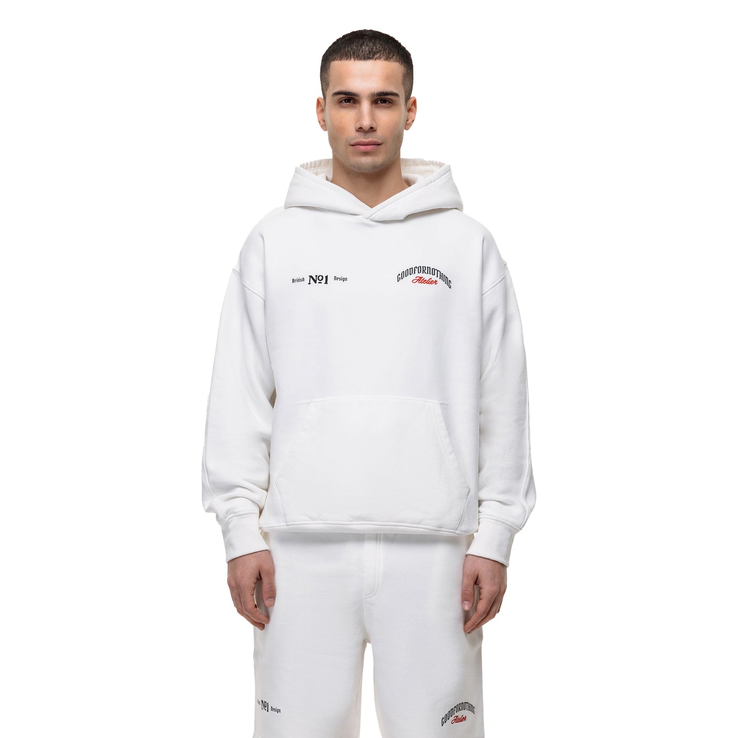 Off White - Front - Good For Nothing Mens Antique Hoodie