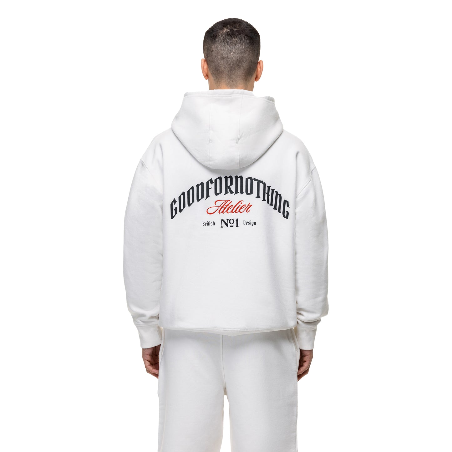 Off White - Back - Good For Nothing Mens Antique Hoodie
