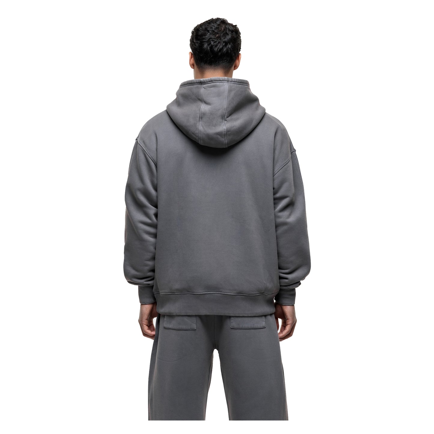 Grey - Back - Good For Nothing Mens Atelier Pull Over Branded Oversized Hoodie