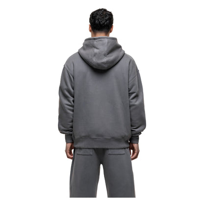 Grey - Back - Good For Nothing Mens Atelier Pull Over Branded Oversized Hoodie