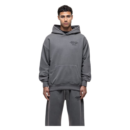 Grey - Front - Good For Nothing Mens Atelier Pull Over Branded Oversized Hoodie