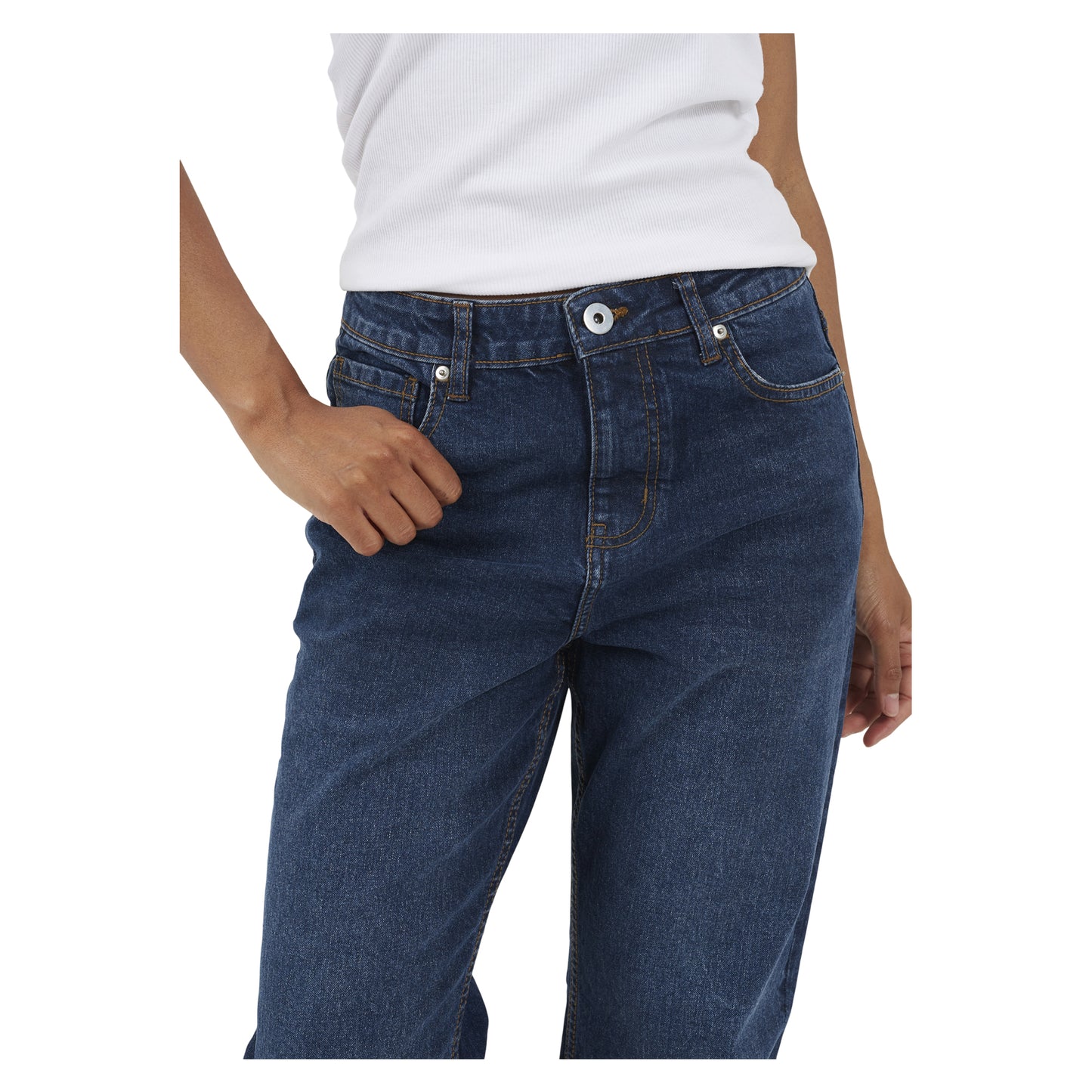 Indigo - Side - Brave Soul Womens-Ladies Flared Mid Rise Jeans