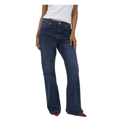 Indigo - Front - Brave Soul Womens-Ladies Flared Mid Rise Jeans