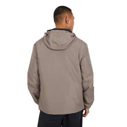 Taupe - Back - Brave Soul Mens Lightweight Hooded Jacket