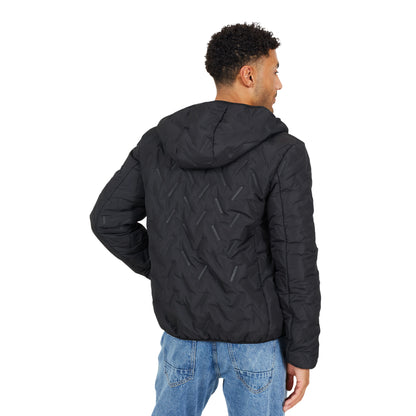 Black - Back - Brave Soul Mens Padded Hooded Jacket