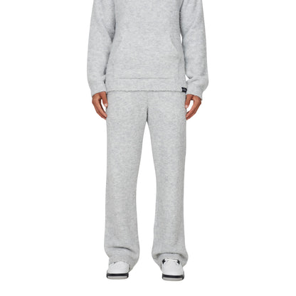 Grey - Front - Good For Nothing Mens Fluffy Knitted Baggy Joggers