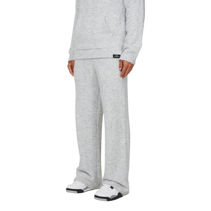 Grey - Side - Good For Nothing Mens Fluffy Knitted Baggy Joggers
