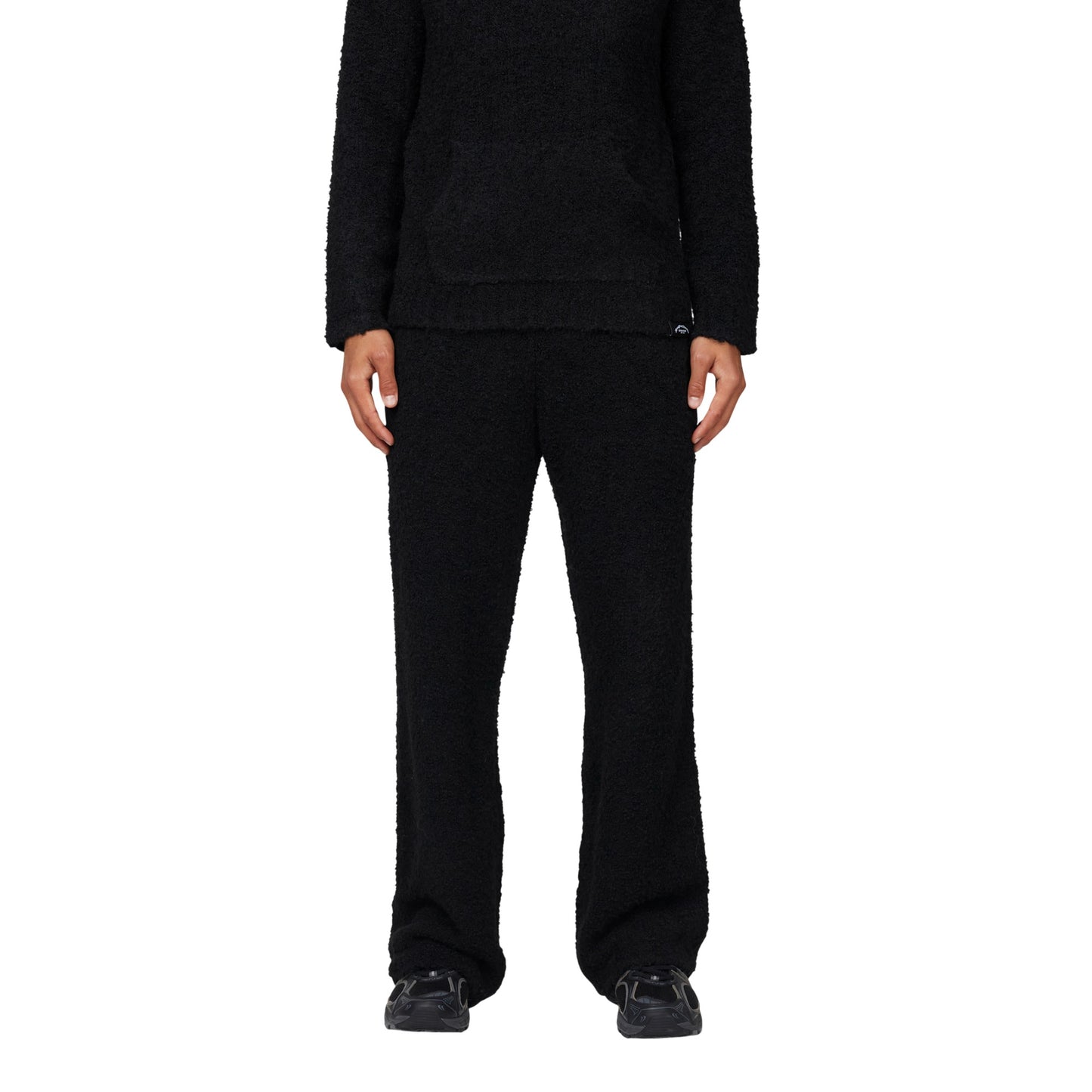 Black - Front - Good For Nothing Mens Fluffy Knitted Baggy Joggers