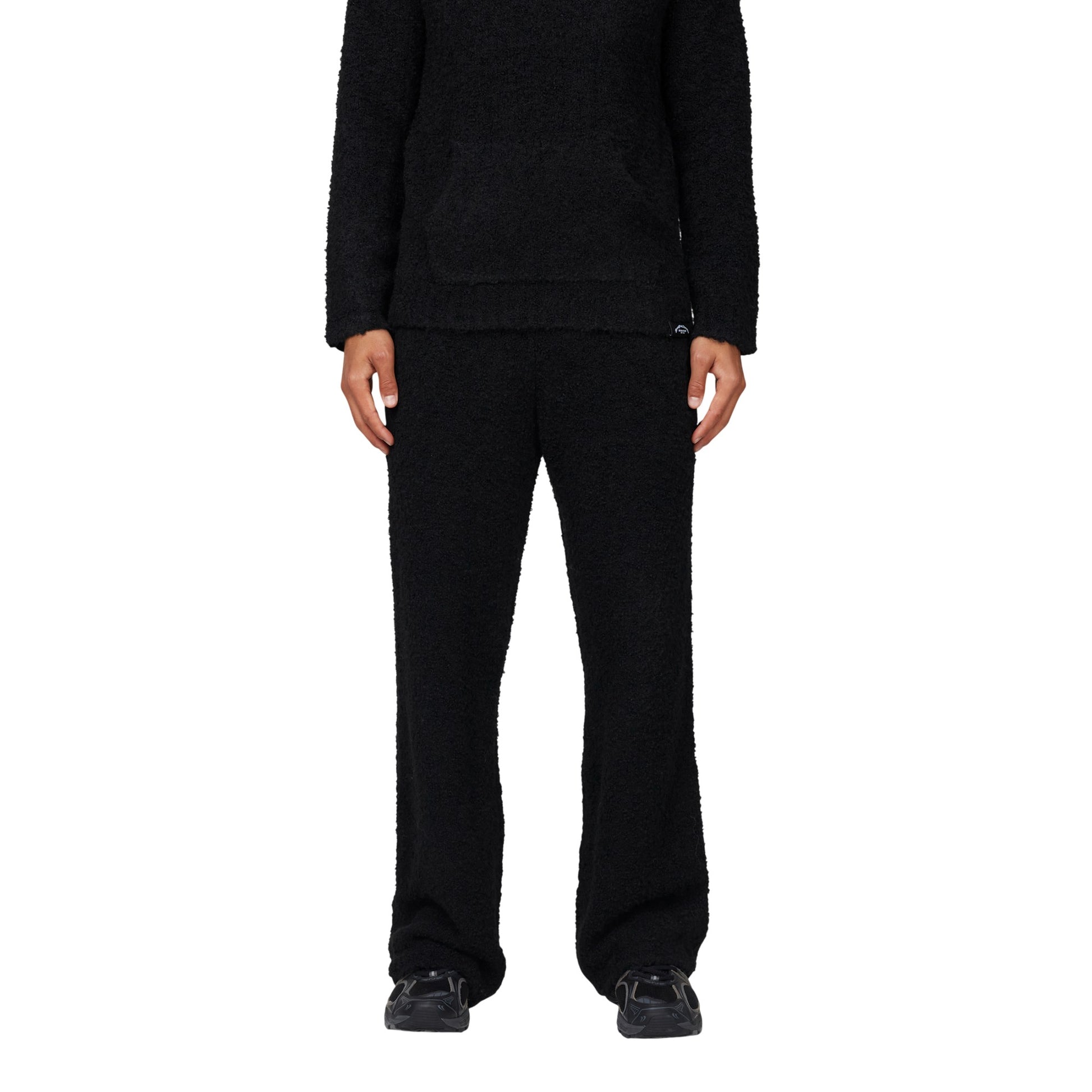 Black - Front - Good For Nothing Mens Fluffy Knitted Baggy Joggers