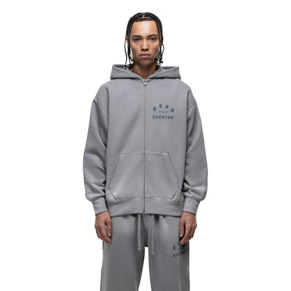 Grey - Front - Good For Nothing Mens Spray Washed Full Zip Full Zip Hoodie