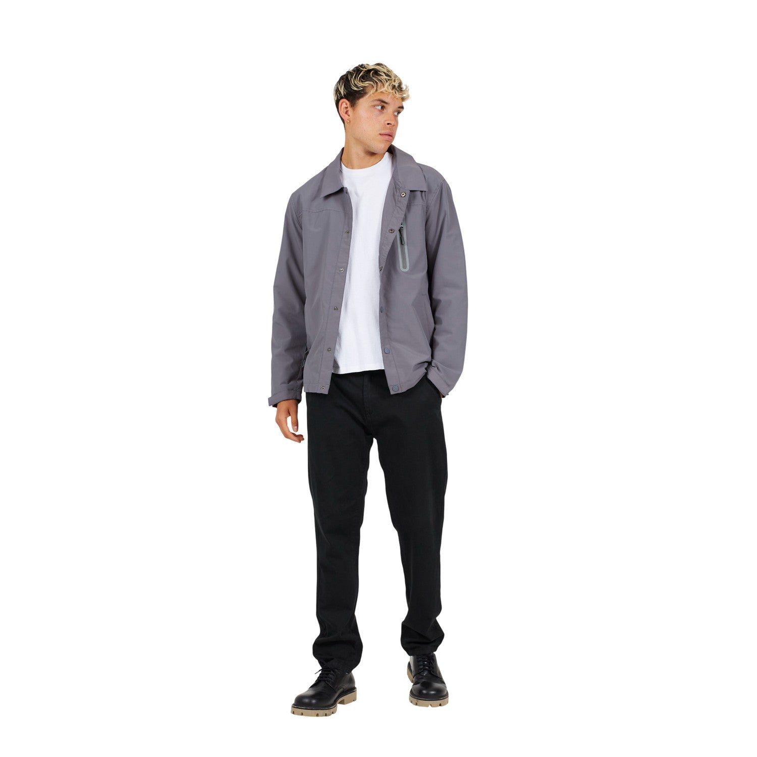 Grey - Lifestyle - Brave Soul Mens Taslan Coach Jacket