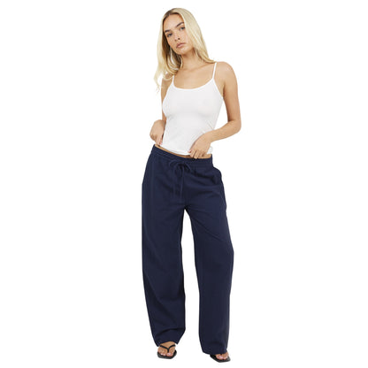 Dark Navy - Lifestyle - Brave Soul Womens-Ladies Linen Straight Trousers