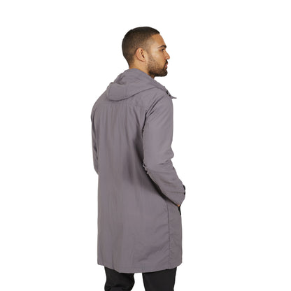 Grey - Back - Brave Soul Mens Lightweight Full Zip Parka