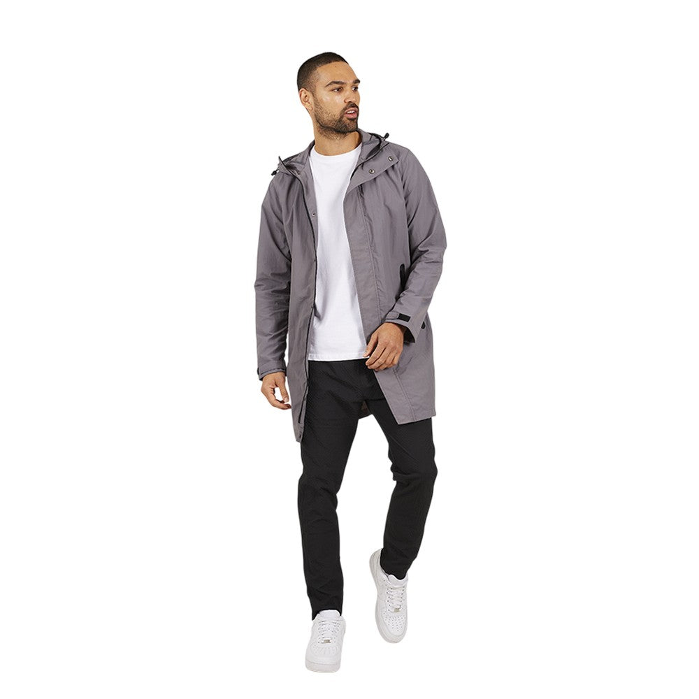 Grey - Lifestyle - Brave Soul Mens Lightweight Full Zip Parka