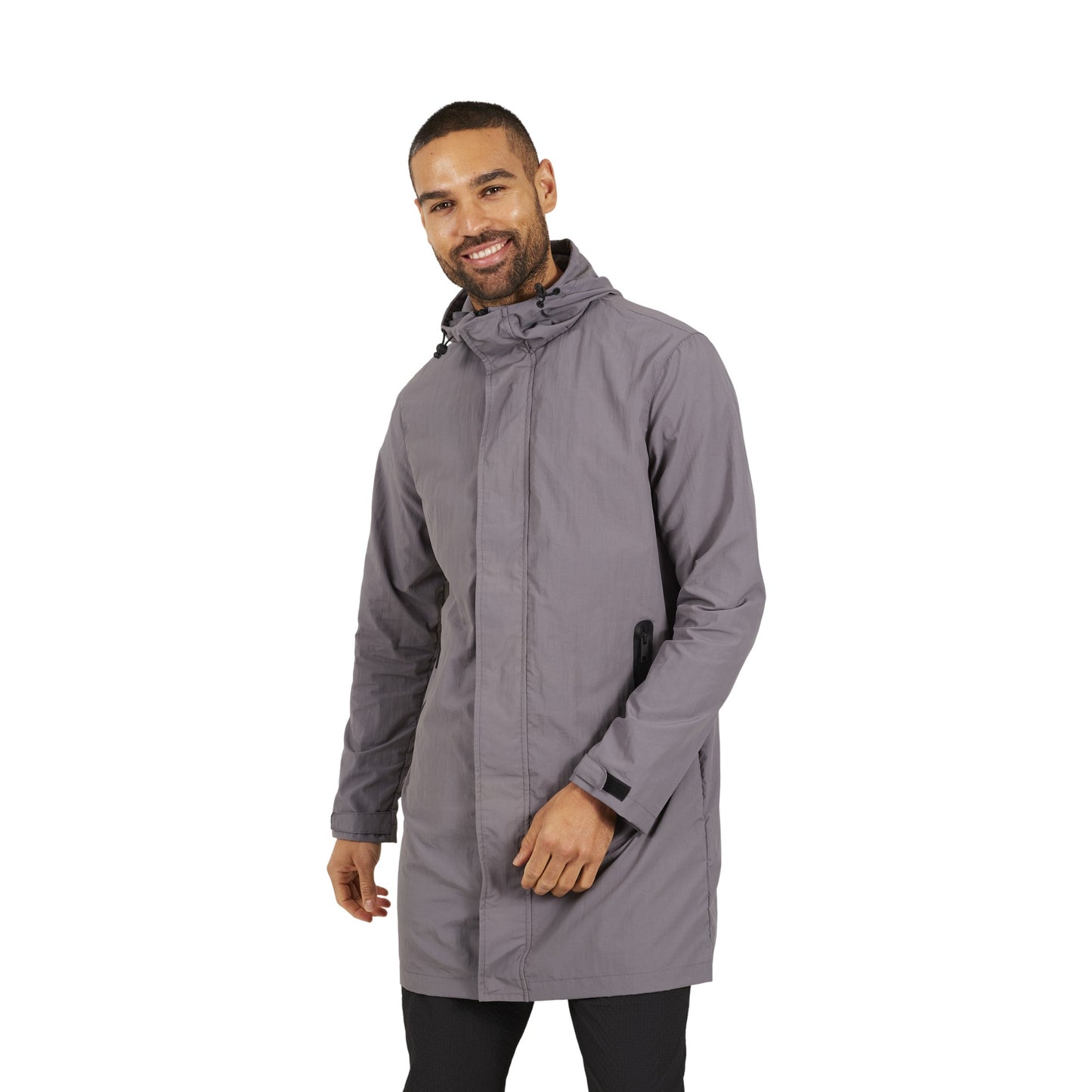 Grey - Front - Brave Soul Mens Lightweight Full Zip Parka