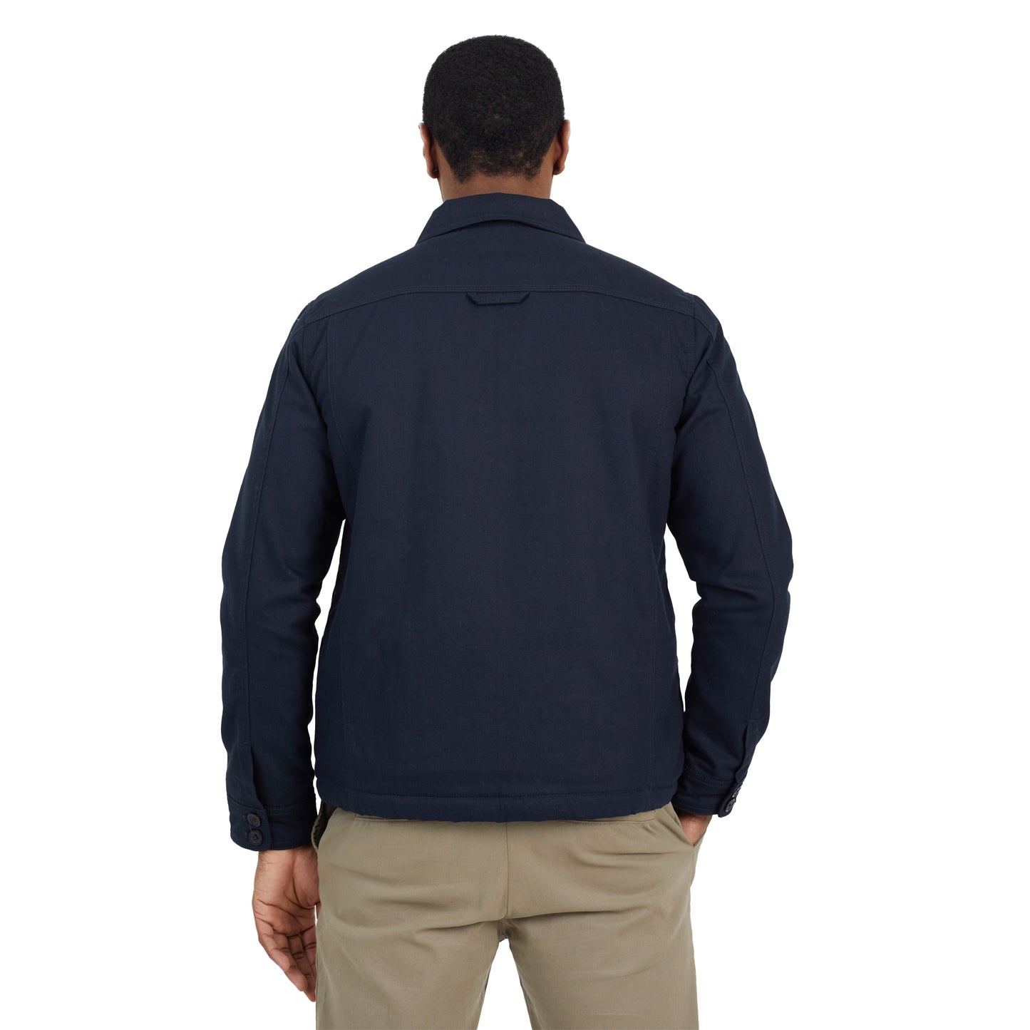 Black - Back - Brave Soul Mens Gloucester Borg Lined Button Through Shacket
