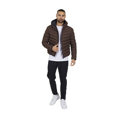 Brown - Lifestyle - Brave Soul Mens Padded Hooded Jacket
