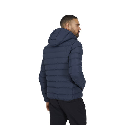 Navy - Back - Brave Soul Mens Padded Hooded Jacket