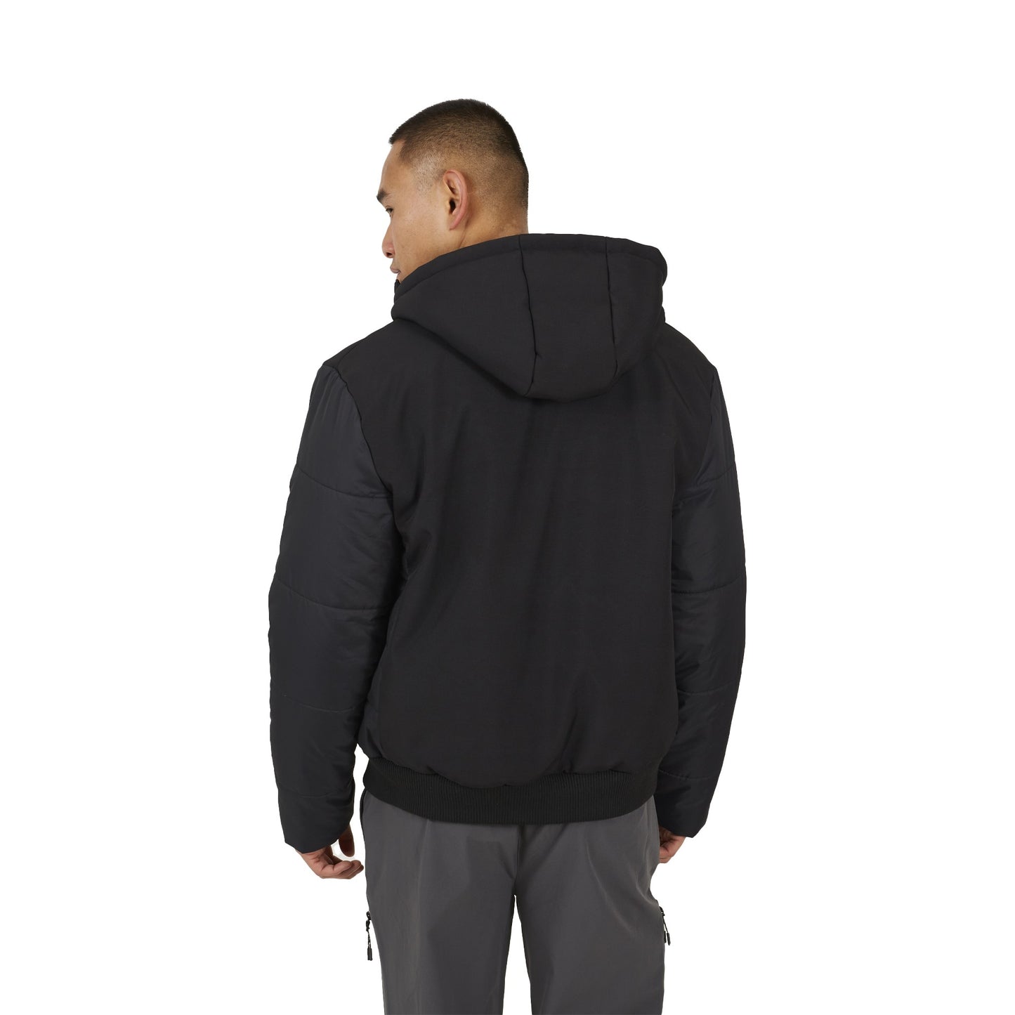 Black - Back - Brave Soul Mens Puffer Soft Shell Jacket
