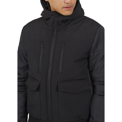 Black - Side - Brave Soul Mens Puffer Soft Shell Jacket