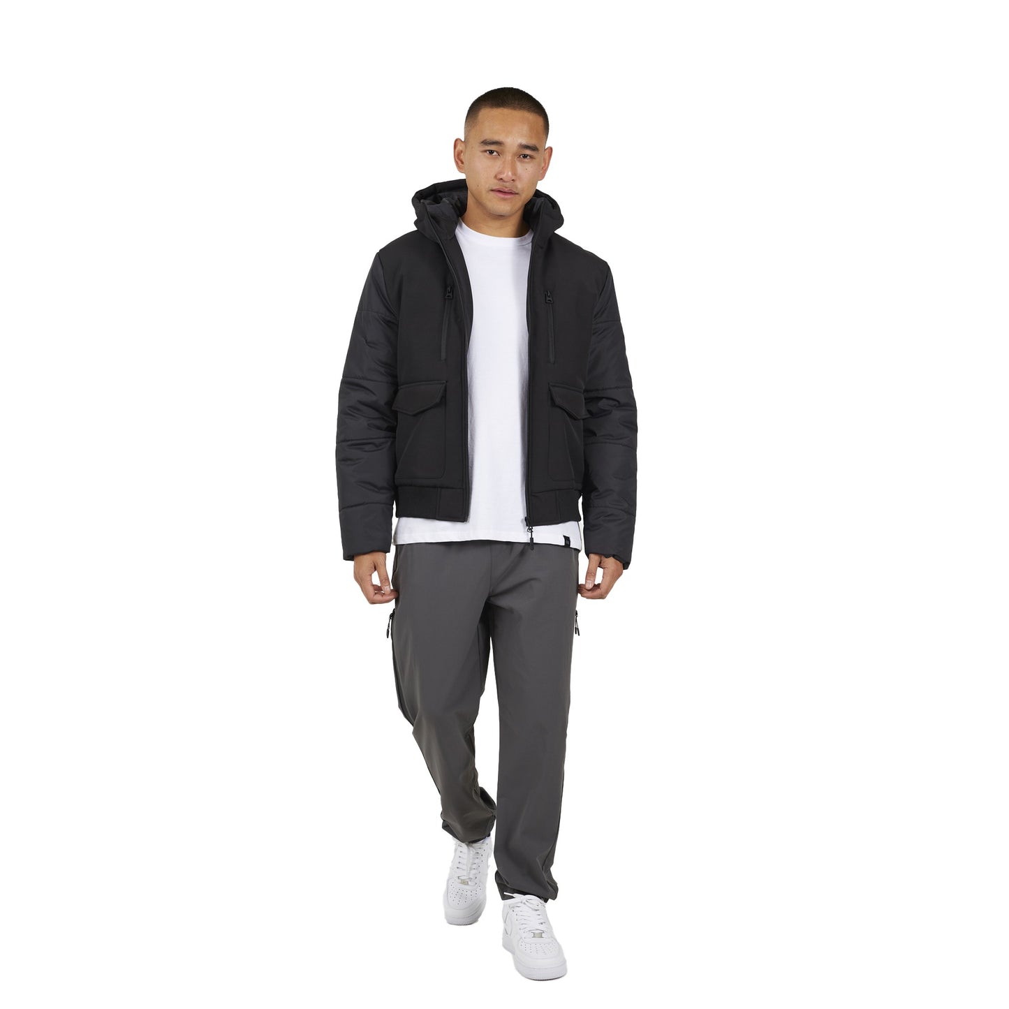Black - Lifestyle - Brave Soul Mens Puffer Soft Shell Jacket