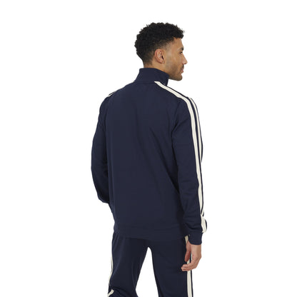 Navy - Back - Brave Soul Mens Zip Funnel Neck Track Top