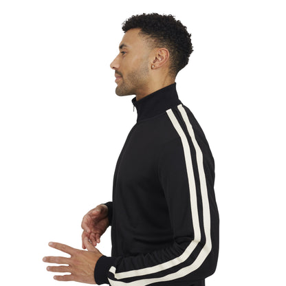 Jet Black - Side - Brave Soul Mens Zip Funnel Neck Track Top