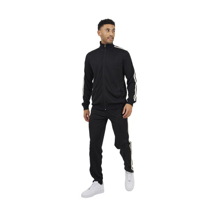 Jet Black - Lifestyle - Brave Soul Mens Zip Funnel Neck Track Top