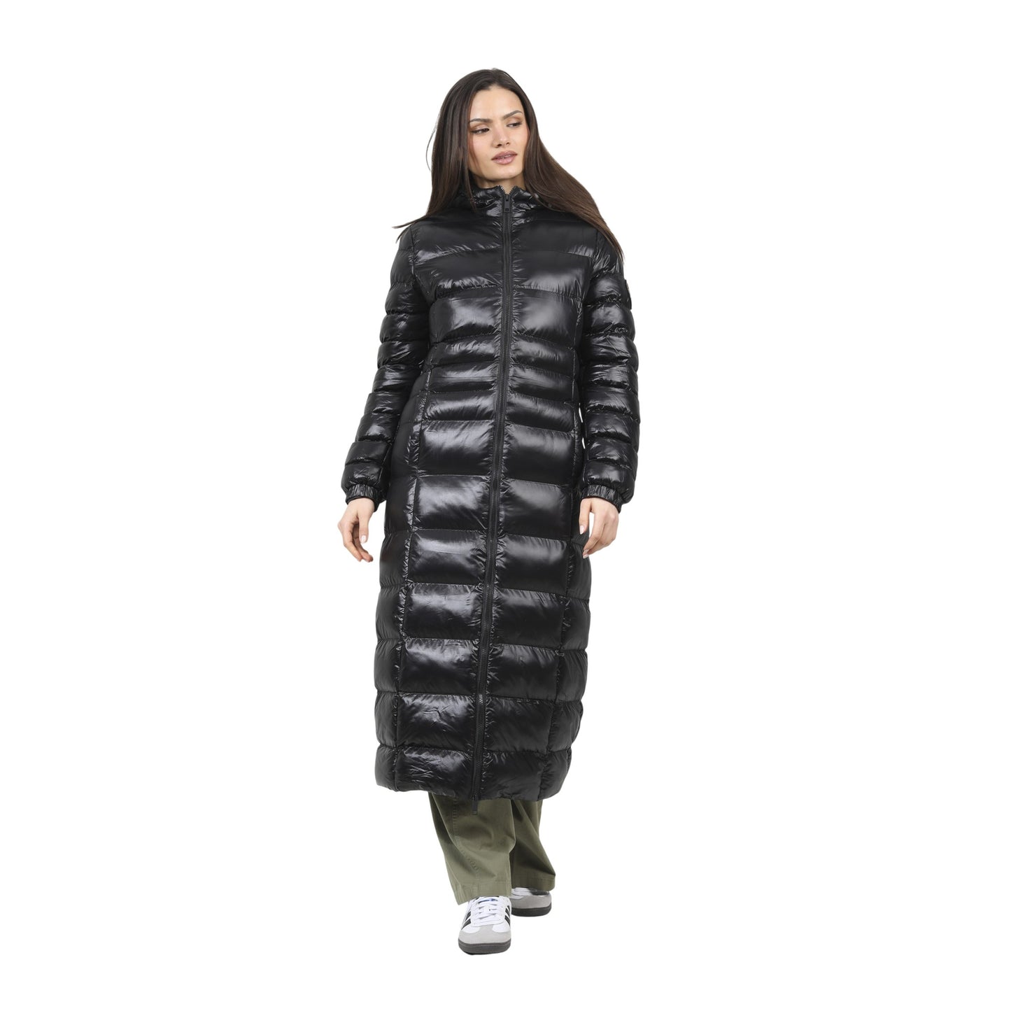 Black - Front - Brave Soul Womens-Ladies Everet Embroidered Nylon Badge Padded Jacket