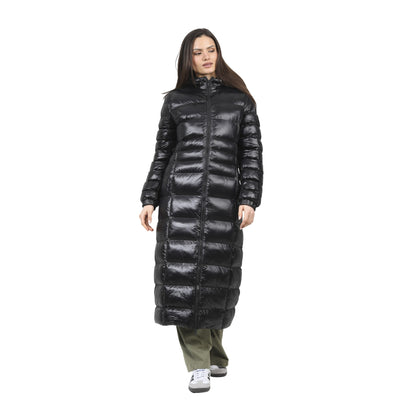Black - Front - Brave Soul Womens-Ladies Everet Embroidered Nylon Badge Padded Jacket