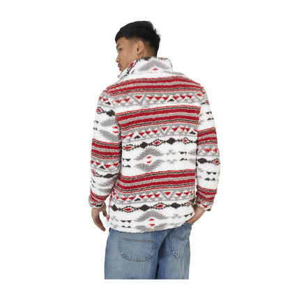 Multicoloured - Back - Brave Soul Mens Hebden Fleece Quarter Zip Sweatshirt