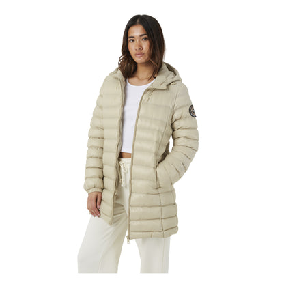 Stone - Front - Brave Soul Womens-Ladies Everet Embroidered Nylon Badge Padded Jacket
