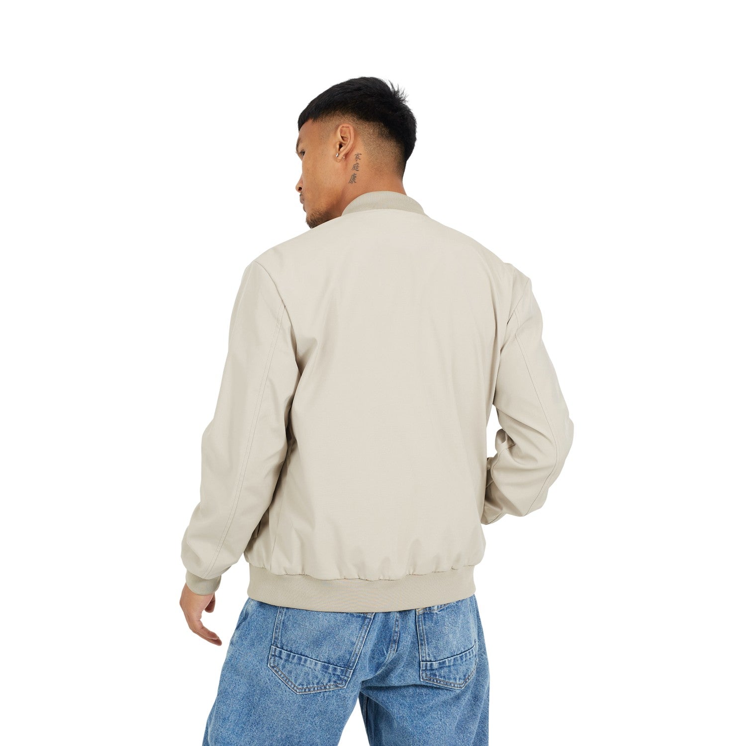 Stone - Back - Brave Soul Mens Softshell Bomber Jacket