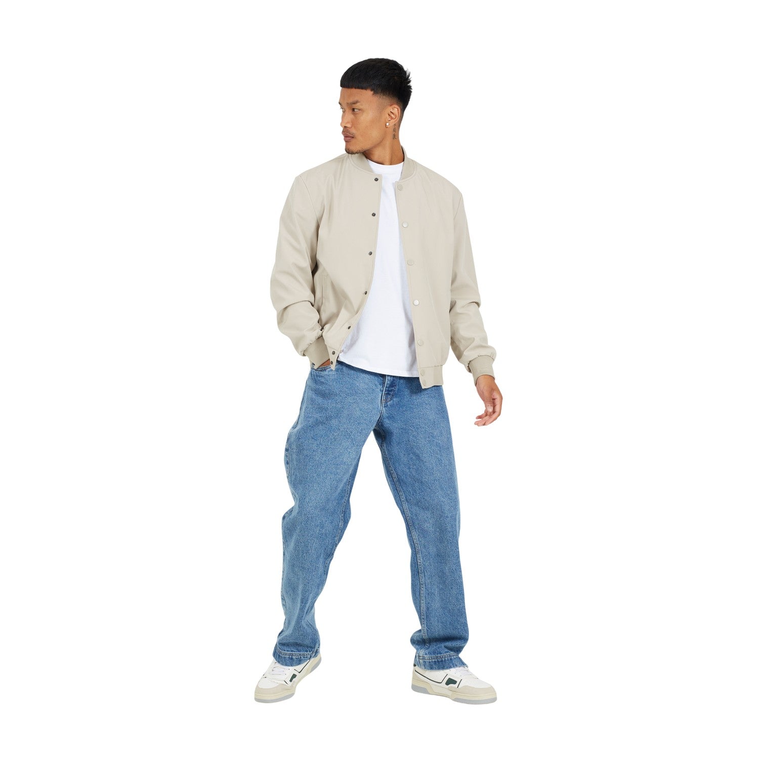 Stone - Lifestyle - Brave Soul Mens Softshell Bomber Jacket