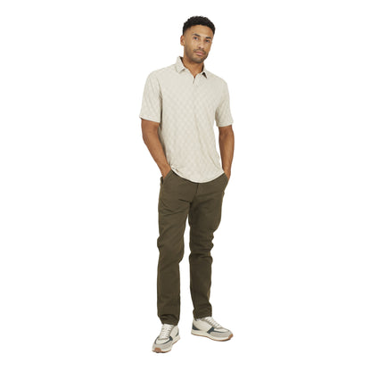 Light Stone - Side - Brave Soul Mens Checkerboard Polo Shirt
