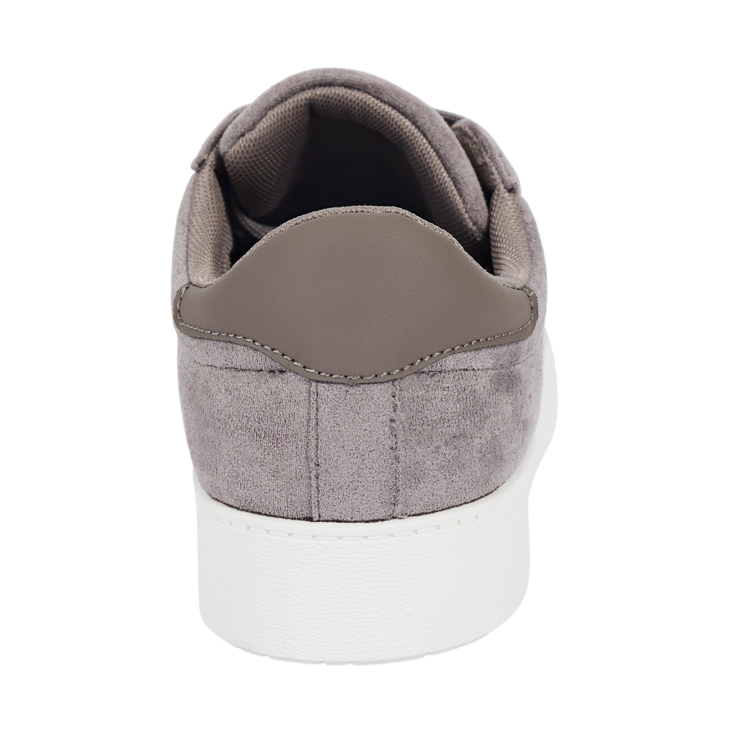 Grey - Back - Brave Soul Mens Sebsu Faux Suede Trainers