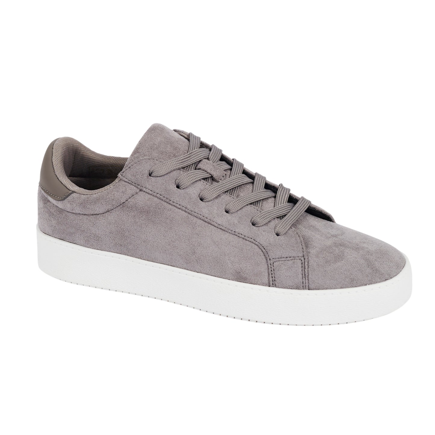 Grey - Front - Brave Soul Mens Sebsu Faux Suede Trainers