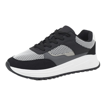Grey-Black-Charcoal - Back - Brave Soul Mens Ontario Lace Up Trainers
