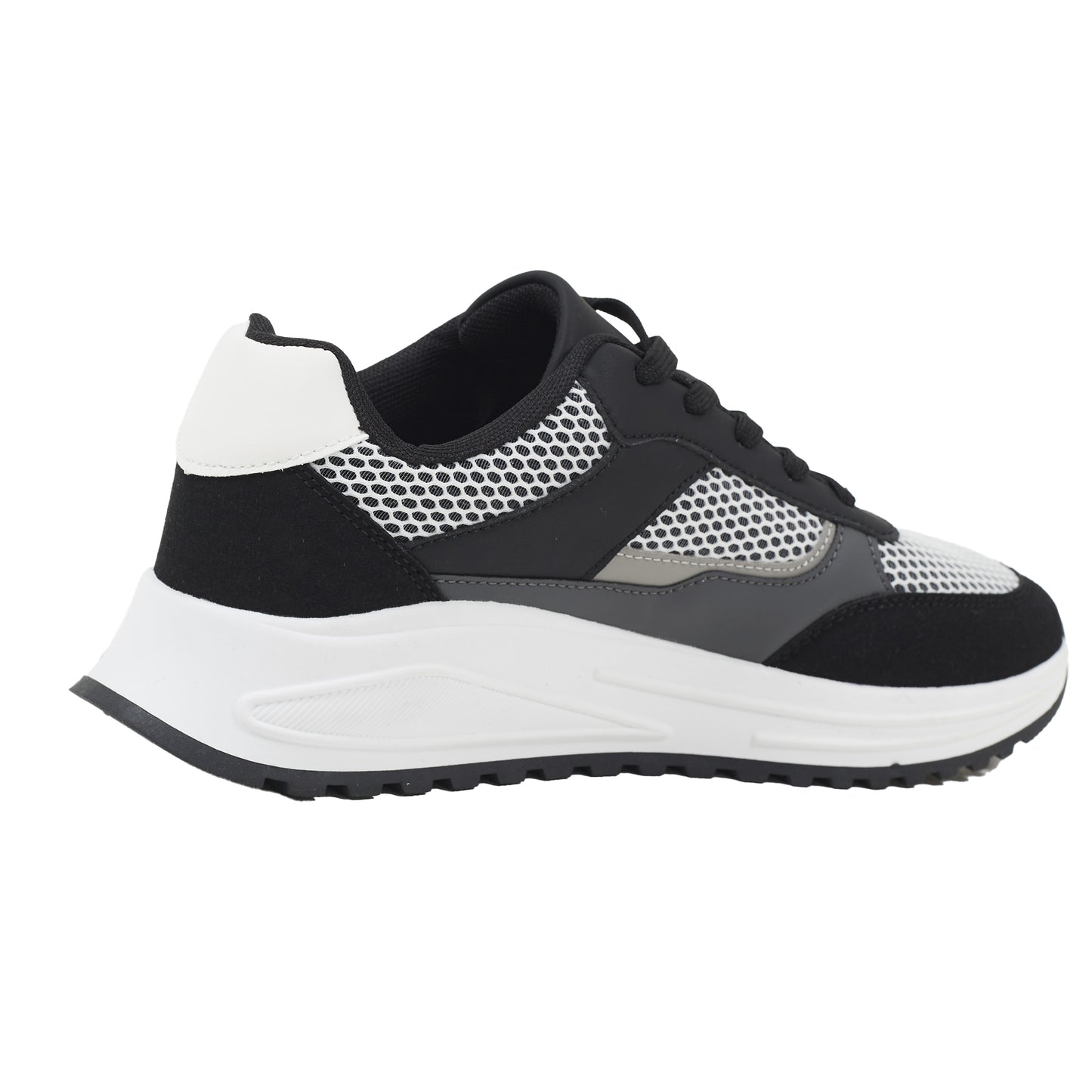 Grey-Black-Charcoal - Side - Brave Soul Mens Ontario Lace Up Trainers