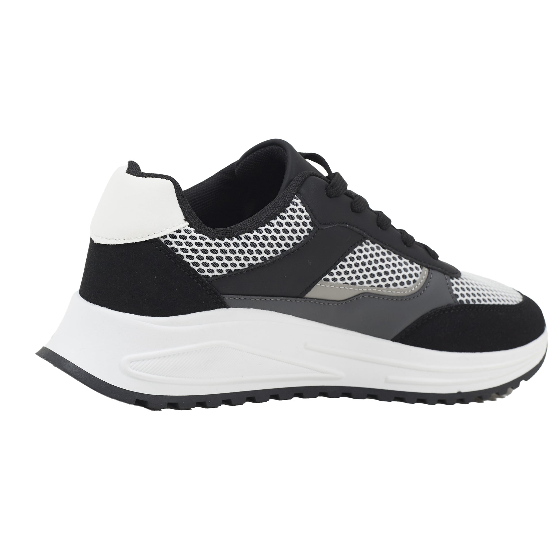 Grey-Black-Charcoal - Side - Brave Soul Mens Ontario Lace Up Trainers