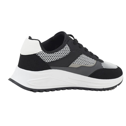 Grey-Black-Charcoal - Side - Brave Soul Mens Ontario Lace Up Trainers