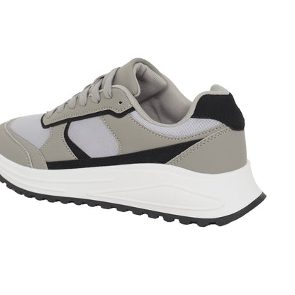 Light Grey - Back - Brave Soul Mens Lace Up Trainers