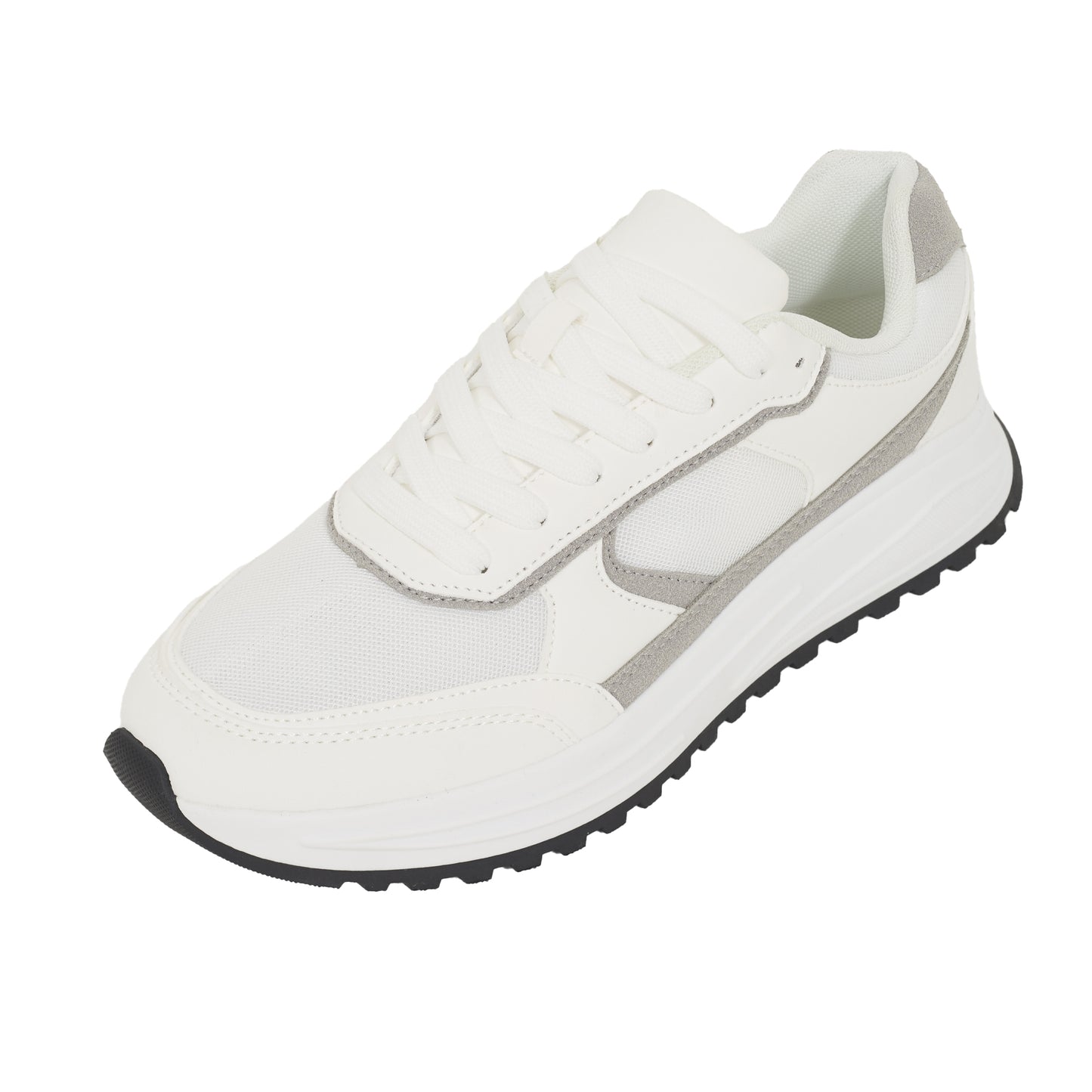 White - Close up - Brave Soul Mens Lace Up Trainers