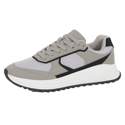 Light Grey - Side - Brave Soul Mens Lace Up Trainers