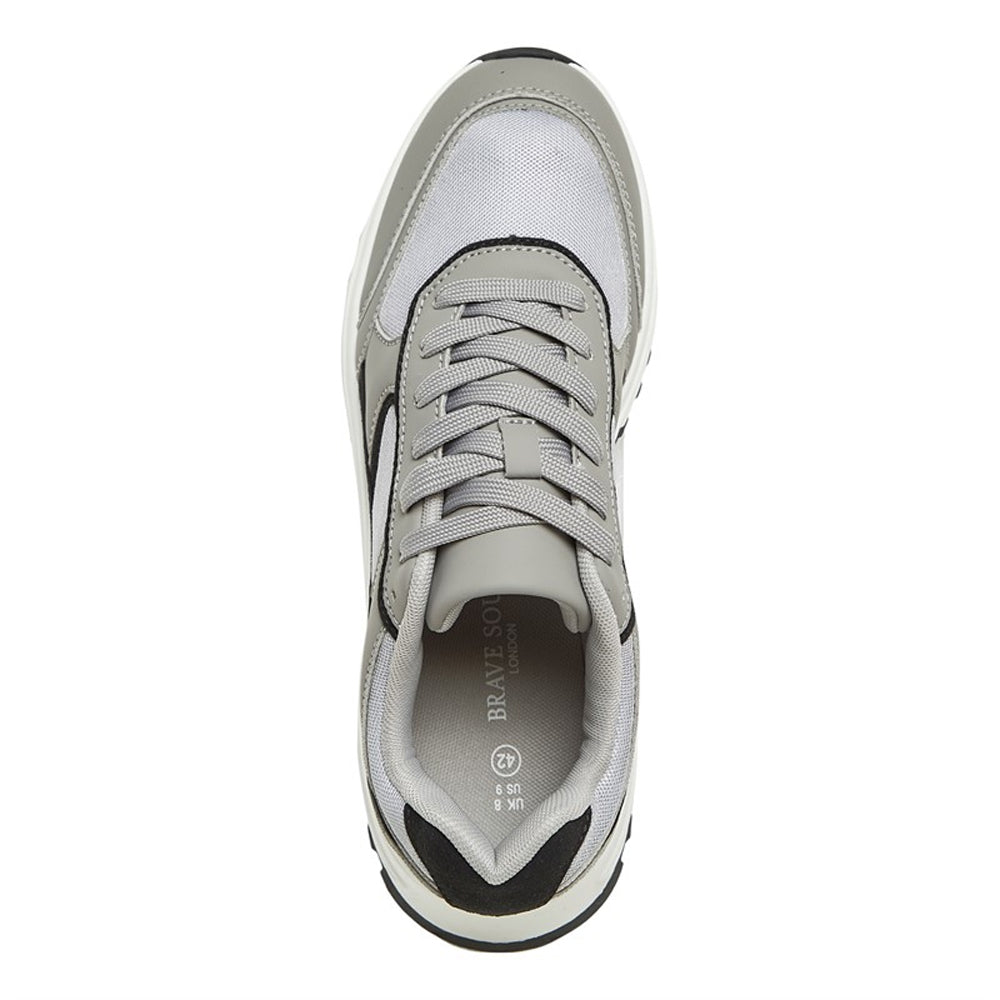 Light Grey - Lifestyle - Brave Soul Mens Lace Up Trainers