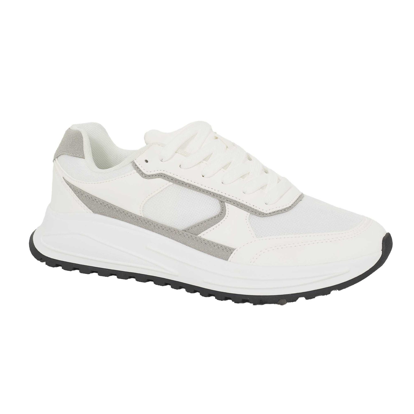 White - Front - Brave Soul Mens Lace Up Trainers
