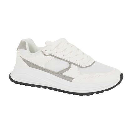 White - Front - Brave Soul Mens Lace Up Trainers