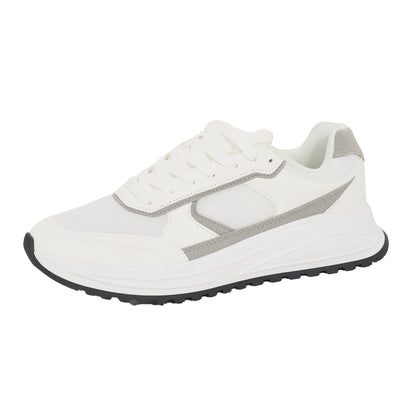 White - Side - Brave Soul Mens Lace Up Trainers